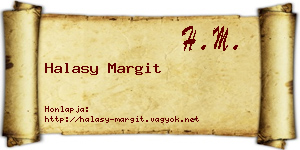 Halasy Margit névjegykártya